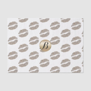 Glam Lips Kiss Glamour Chic Monogram Modern Party Tissue Paper
