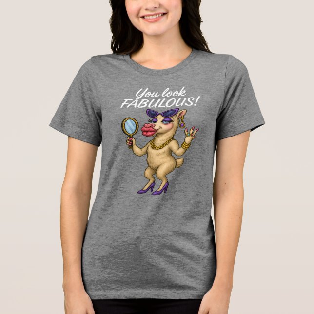 Glam Llama – Fabulous from Head to Hoof Tri-Blend Shirt (Front)