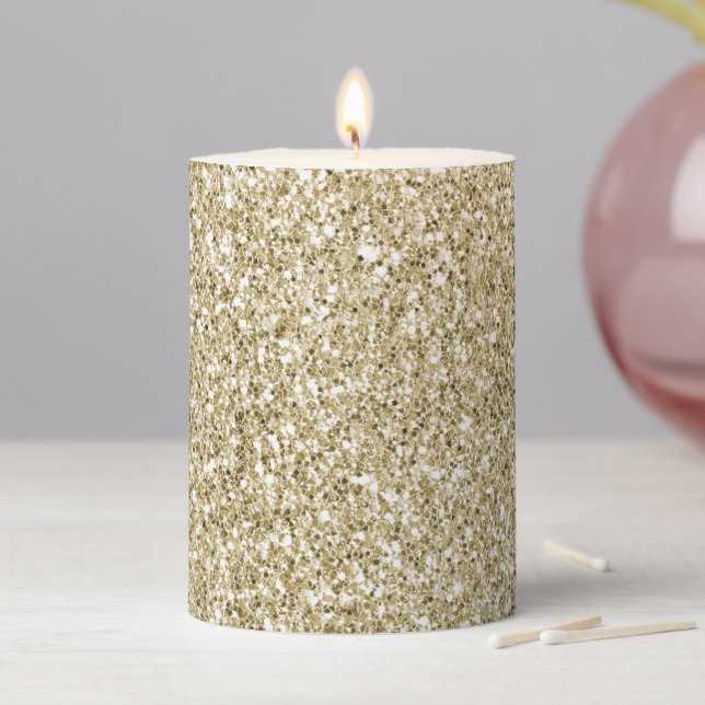 Glam Luxe Gold Glitter            Pillar Candle (In Situ)