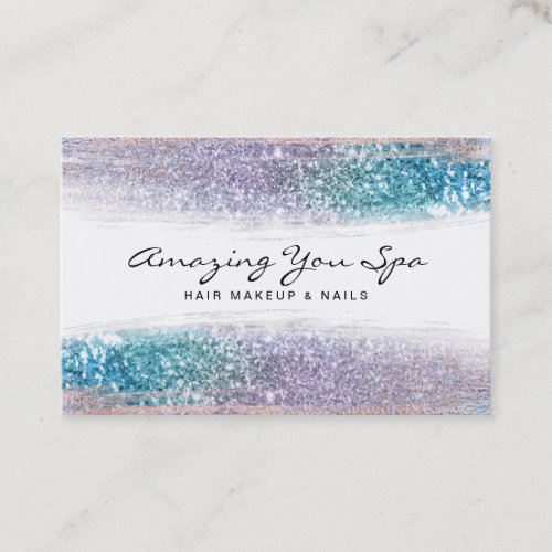  Glam Luxe Gold Rainbow Ombre Glitter Business Card