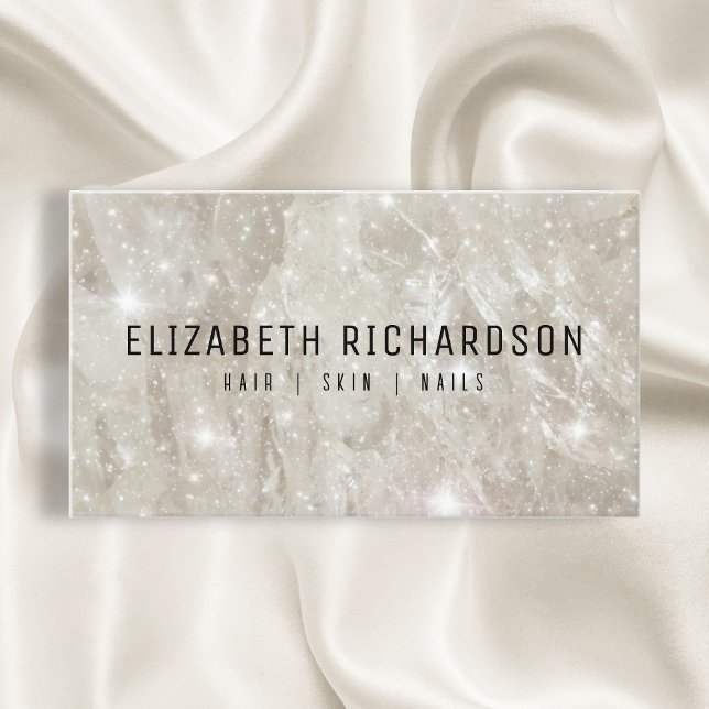 Glam Luxury Elegant Chic Sparkling Crystal Diamond Business Card (Creator Uploaded)