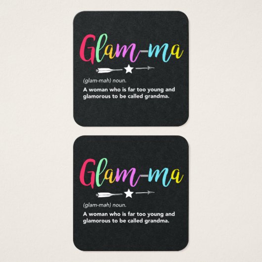 Glam-ma, Glamma Definition Grandma (Front & Back)