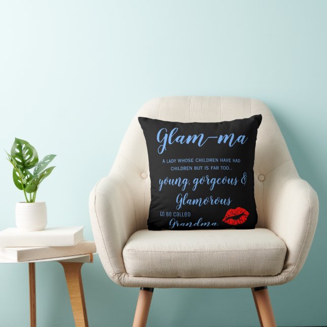 Glam-ma Grandma Christmas gift for granny Throw Pillow (Chair)