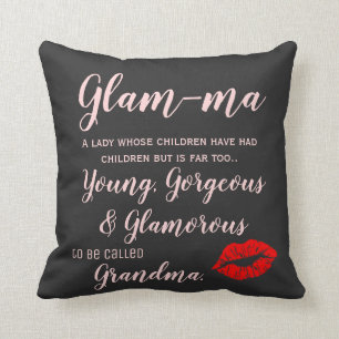Glam-ma Grandma christmas gift Throw Pillow