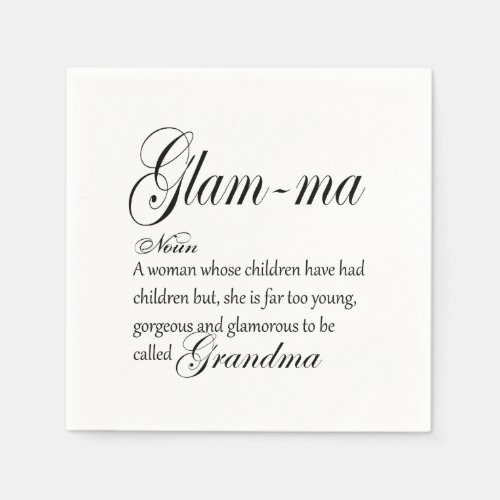 GLAM MA grandma definition Napkins