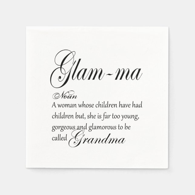 GLAM MA grandma definition Napkins (Front)
