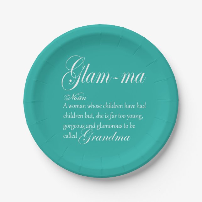 GLAM MA grandma definition Paper Plates (Front)