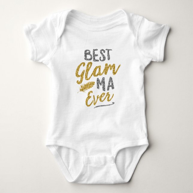 Glam-Ma Grandma Mothers Day Baby Bodysuit (Front)