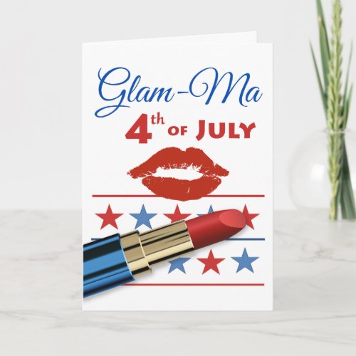 Glam Ma Mom Fourth of July Red Lipstick Card