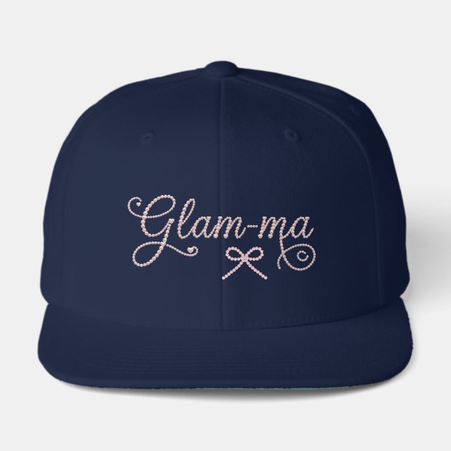 Glam-ma Pearl Script Glam Grandmother Hat (Front)