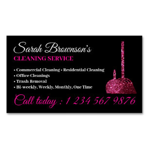 Glam Maid House Cleaning Service Business Card Magnet