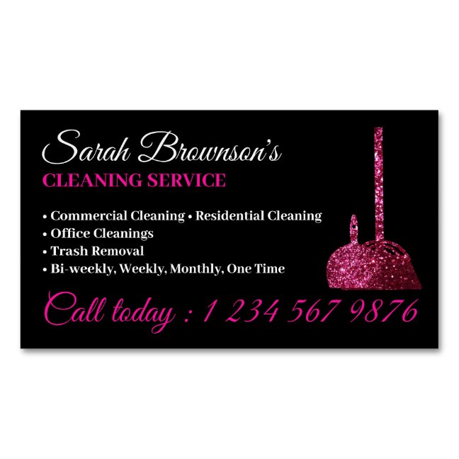 Glam Maid House Cleaning Service Business Card Magnet