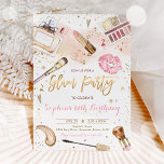 Glam Makeup Birthday Party Blush Pink Spa Party In Invitation<br><div class="desc">Spa Makeup Birthday Party Blush Pink Glam Party Invitation
All design are © PIXELPERFECTIONPARTYLTD</div>