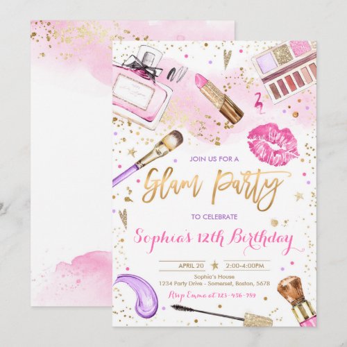 Glam Makeup Birthday Party Blush Pink Spa Party