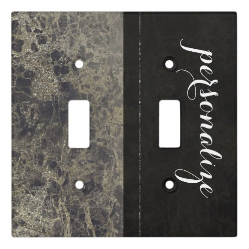 Glam Marble Granite Shimmer Elegant Designer Style Light Switch Cover