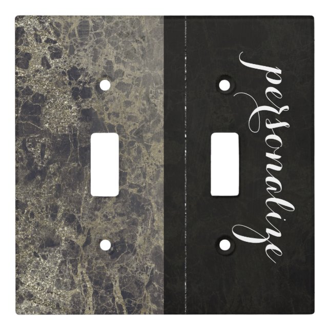 Glam Marble Granite Shimmer Elegant Designer Style Light Switch Cover (Front)