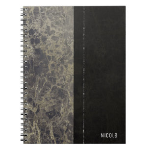 Glam Marble Granite Shimmer Elegant Designer Style Notebook