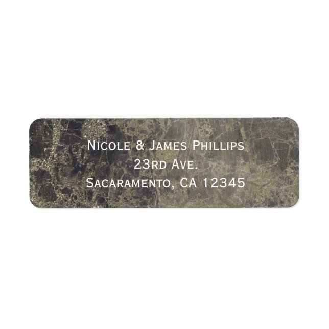 Glam Marble Granite Shimmer Glitter Modern Trendy Label (Front)