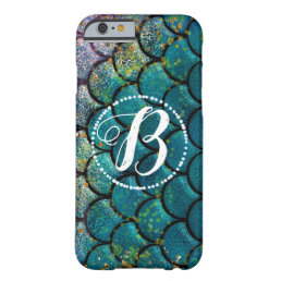 Glam Mermaid Fish Scales Teal Purple Gold Sparkle Barely There iPhone 6 Case