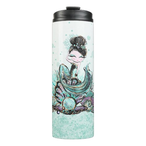  Glam Mermaid Glitter Girly Sea Thermal Tumbler