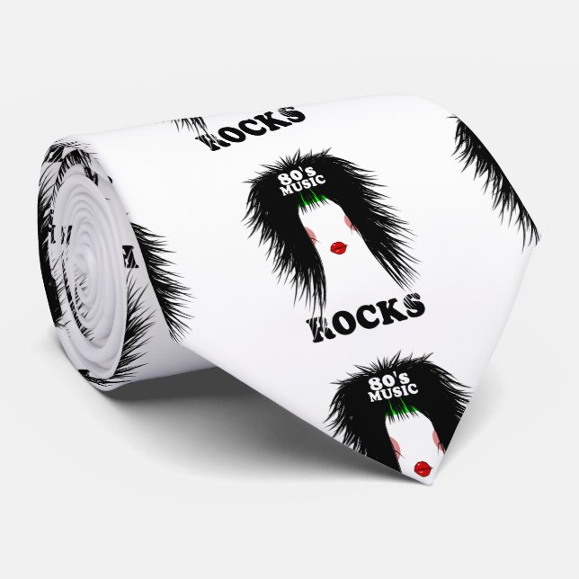 Glam metal Eighties music rocks Neck Tie (Rolled)