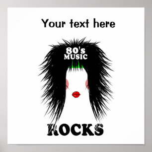 Glam metal Eighties music rocks Poster