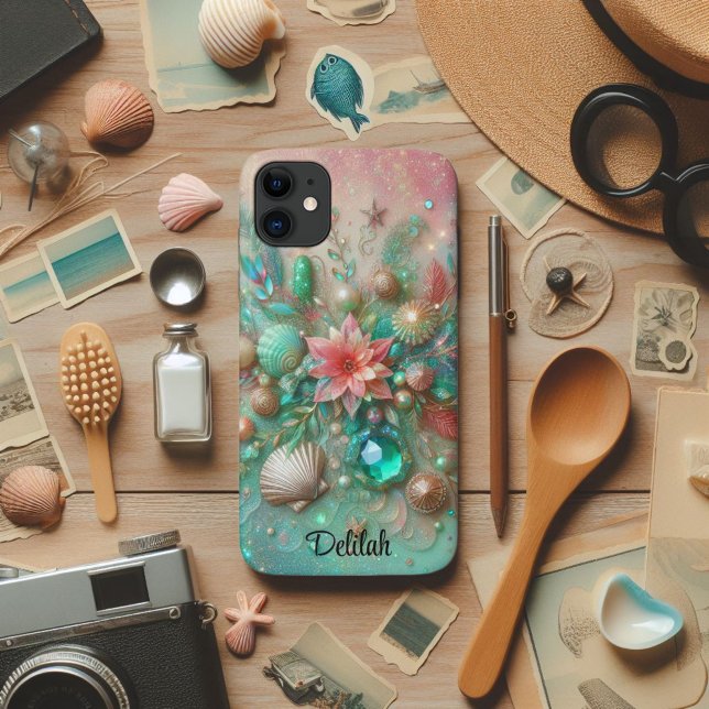 Glam Mint and Coral Ocean Treasures Case-Mate iPhone Case (Creator Uploaded)