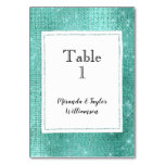 Glam Mint Sparkle Table Number