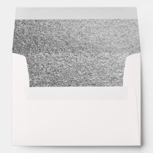 Glam Modern Silver Gray Glitter Sparkle Glam Chic Envelope