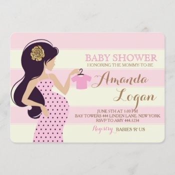 Glam Mommy Baby Shower Girl Invitations by ThreeFoursDesign at Zazzle