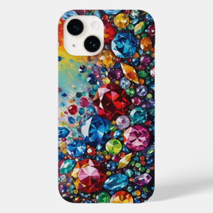 Glam Multi Colored Gems and Jewels Case-Mate iPhone 14 Case