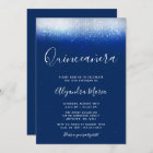 Glam Navy Blue Quinceanera Invitations