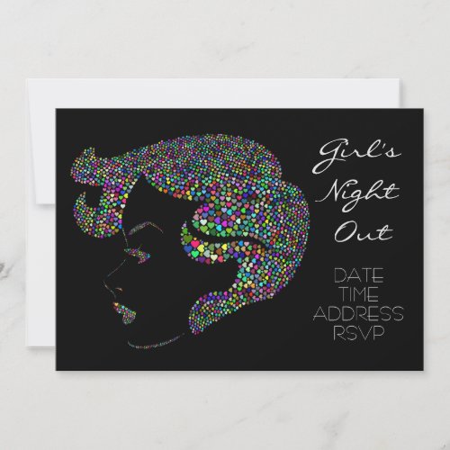 Glam neon Girls Night Out Party Invitation