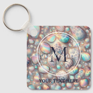 Glam Opal Leopard Print Girly Keychain