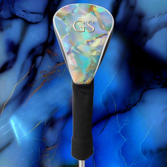 Glam Opal with Large Monogram or Name Golf Head Cover (Creator Uploaded)
