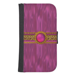 Glam Orchid Satin Look Samsung S4 Wallet Case