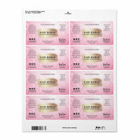 Glam Pastel Pink Glitter Hair Serum Labels