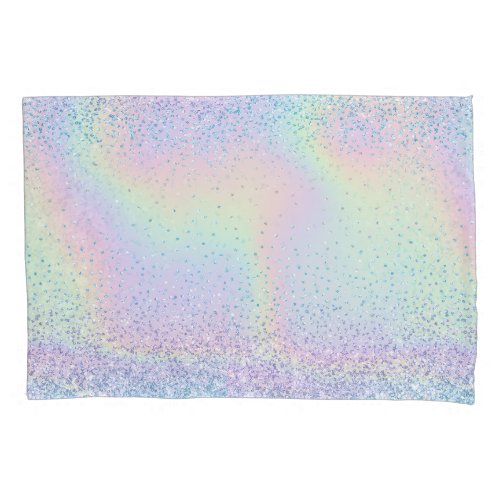 Glam Pastel Rainbow Glitter Sparkle Accent Pillow Case