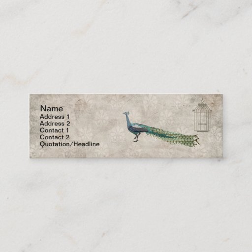 Customizable Glam Peacock  Business Cards