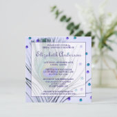 Glam Peacock Feather Purple Bridal Shower Invitation (Standing Front)