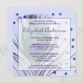 Glam Peacock Feather Purple Bridal Shower Invitation (Front/Back)