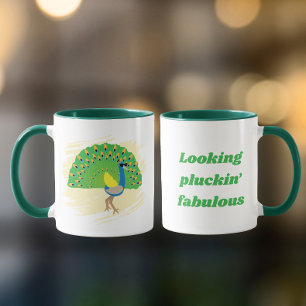 Glam Peacock Pun Design Mug