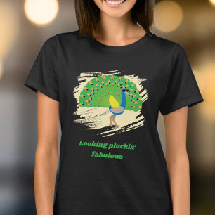 Glam Peacock Pun Design T-Shirt