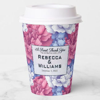 Glam Peonies Aesthetic Garden Wedding Paper Cups