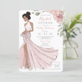 Glam Personalized Bride Bridal Shower Invitation (Standing Front)