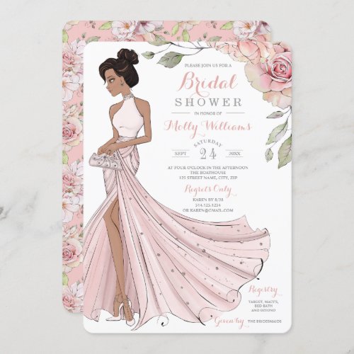 Glam Personalized Bride Bridal Shower Invitation