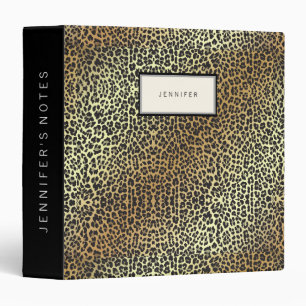 Glam Personalized Leopard Print and Gold Foil Binder