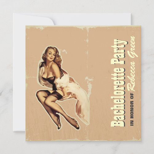 glam pin up girl bachelorette lingerie party invitation