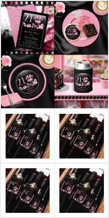 Glam Pink and Black Fashion Birthday Party