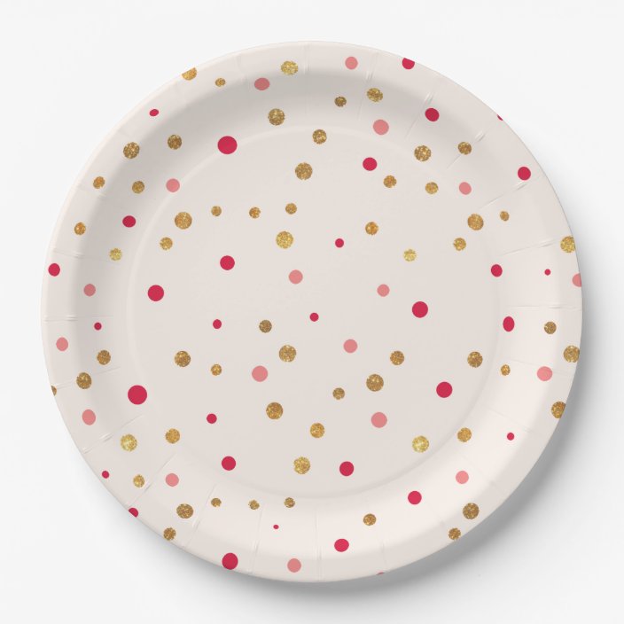 gold confetti paper plates